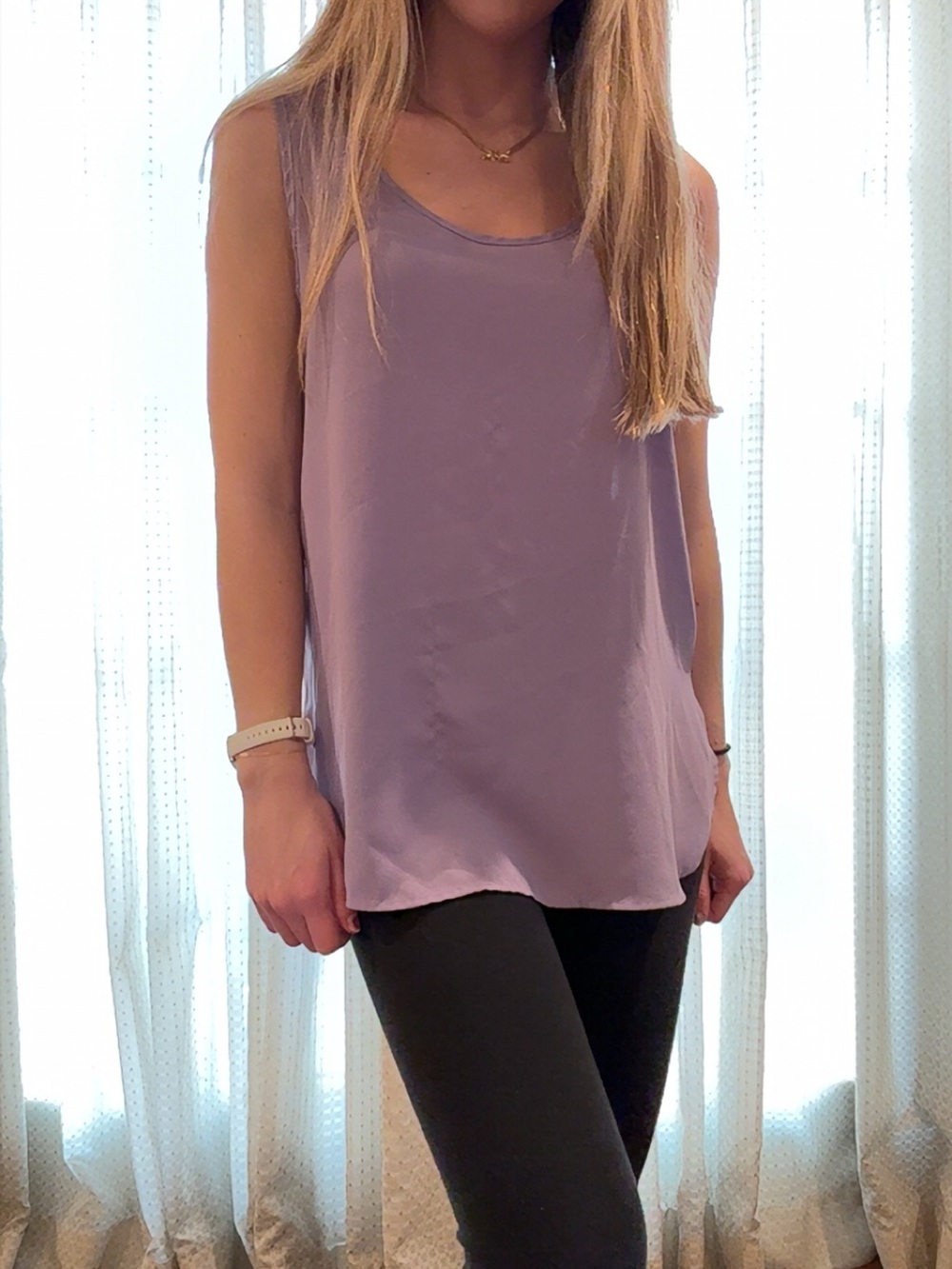 Lilac High-Low Lightweight Tank Top